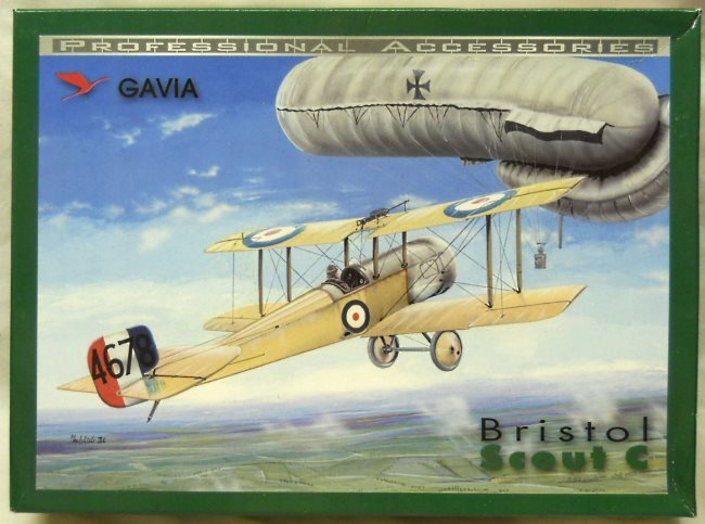 Gavia 1/48 Bristol Scout C - Controller of Technical Department Cranwell / RNAS Lt RFS Leslie / 4 Sq RFC Barrington-Kennett / War School Manston / RNAS Cranwell, 12-1202 plastic model kit